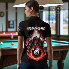Load image into Gallery viewer, Custom Horror Wolfs Black Red Smokes Pool 8 Ball Women's Billiard Team Shirt Billiard Attire NYN2668
