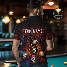 Load image into Gallery viewer, Custom Grunge Paint Blue &amp; Red Eagle Pool 8 Ball Men's Billiard Team Shirt Billiard Attire NYN2670