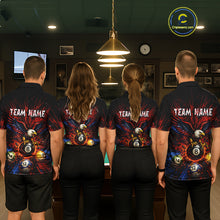 Load image into Gallery viewer, Custom Grunge Paint Blue &amp; Red Eagle Pool 8 Ball Men's Billiard Team Shirt Billiard Attire NYN2670