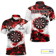 Load image into Gallery viewer, Personalized Red And White Splatter Dartboard Camouflage Darts Shirts For Men Dart Team Jerseys NYN2823
