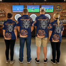 Load image into Gallery viewer, Custom Fire Flame Orange Dartboard  Funny Lion Women Dart Jerseys Outfits Dart Polo &amp; 1/4-Zip Shirt NYN3033