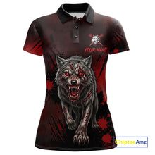 Load image into Gallery viewer, Black And Red Claws Wolfs Darts Shirt For Women Custom Thunder Lightning Team Darts Jersey NYN3039