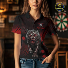 Load image into Gallery viewer, Black And Red Claws Wolfs Darts Shirt For Women Custom Thunder Lightning Team Darts Jersey NYN3039