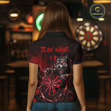 Load image into Gallery viewer, Black And Red Claws Wolfs Darts Shirt For Women Custom Thunder Lightning Team Darts Jersey NYN3039