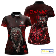 Load image into Gallery viewer, Black And Red Claws Wolfs Darts Shirt For Women Custom Thunder Lightning Team Darts Jersey NYN3039