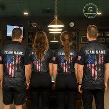 Load image into Gallery viewer, Smoke US Flag Smoke Billiard Polo &amp; 1/4-Zip For Men Custom Patriotic 8 Ball Pool Team Jersey NYN3045