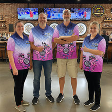 Load image into Gallery viewer, Custom Funny Pink Couple Flamingo Custom Dart Quarter-Zip Shirts For Men Dart Team Jerseys NYN2187