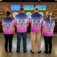 Load image into Gallery viewer, Custom Funny Pink Couple Flamingo Custom Dart Quarter-Zip Shirts For Men Dart Team Jerseys NYN2187