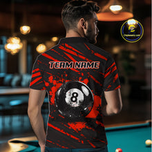 Load image into Gallery viewer, Red Splatter Ball 8 Billiard Jerseys For Men Custom Funny Bulldog Billiard Team Jersey NYN2828