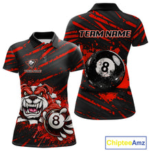 Load image into Gallery viewer, Red Splatter Ball 8 Billiard Jerseys For Women Custom Funny Bulldog Billiard Team Jersey NYN2828