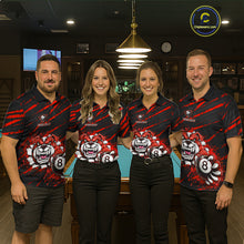 Load image into Gallery viewer, Red Splatter Ball 8 Billiard Jerseys For Women Custom Funny Bulldog Billiard Team Jersey NYN2828