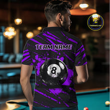 Load image into Gallery viewer, Purple Splatter Ball 8 Billiard Jerseys For Men Custom Funny Bulldog Billiard Team Jersey NYN2829