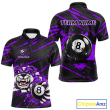 Load image into Gallery viewer, Purple Splatter Ball 8 Billiard Jerseys For Men Custom Funny Bulldog Billiard Team Jersey NYN2829