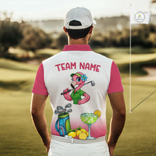 Load image into Gallery viewer, Mens Flamingo Tropical Polo Golf Shirts Custom Pink And White Ball Golf Attire For Golfers NYN3061