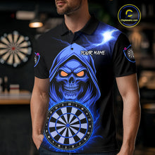 Load image into Gallery viewer, Custom Skeleton Blue Flames Dartboard Dart Women Polo Jerseys Outfits Dart Team Shirt NYN1665