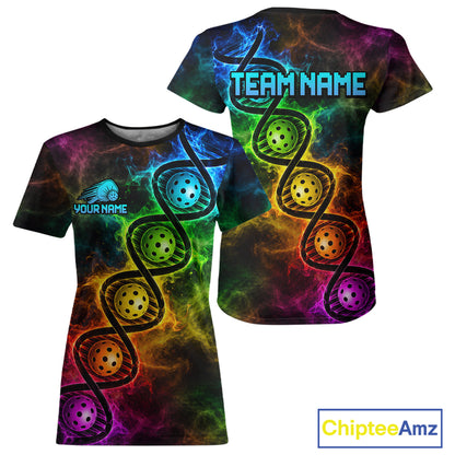 Custom Colorful Smoke Dna Pickleball Ball Pickleball Shirt For Women Dna Pickleball Team Uniform NYN4113