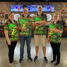 Load image into Gallery viewer, Personalized Funny Dart Shirt Cartoon Frog Dartboard Polo Quarter Zip Shirt Custom Team Shirt For Women NYN2858