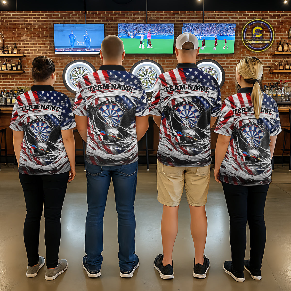 Eagle Plays Dart Arrow Freedom Patriotic Darts Polo Shirt Personalized US Flag Women Dart Jerseys NYN2519