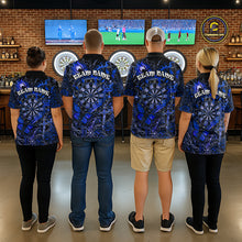Load image into Gallery viewer, Custom Blue Skull Butterfly Women Dart Shirts Spider Smoke Dartboard Darts Polo &amp; 1/4-Zip Jerseys NYN3077