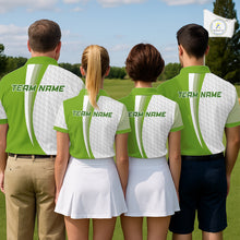 Load image into Gallery viewer, Green Golf Course Pattern Golf Polo Shirts For Men Custom Team Name White Golf Ball Jersey NYN3258