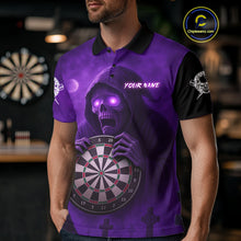 Load image into Gallery viewer, Custom Purple Ravens Grim Reaper Halloween Men Dart Polo Shirt Dart Team Jersey NYN1450