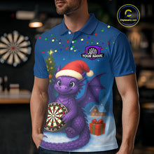 Load image into Gallery viewer, Custom Funny Dragon Dartboard Christmas Dart Polo Shirt For Men Xmas Gift Dart Jersey NYN1455