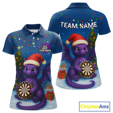 Load image into Gallery viewer, Custom Funny Dragon Dartboard Christmas Dart Polo Shirt For Women Xmas Gift Dart Jersey NYN1455
