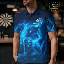 Load image into Gallery viewer, Custom Panther Lightning Blue Grim Reaper Dart Polo Shirt For Men Outfit Dart Team Jersey NYN1477