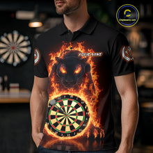 Load image into Gallery viewer, Custom Fire Flame Dartboard Horror Panther Dart Men Polo Jerseys Red Flame Dart Shirts NYN1732