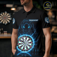 Load image into Gallery viewer, Custom Lightning Blue Dartboard Horror Panther Dart Men Polo Jerseys Outfits Dart Shirts NYN1733
