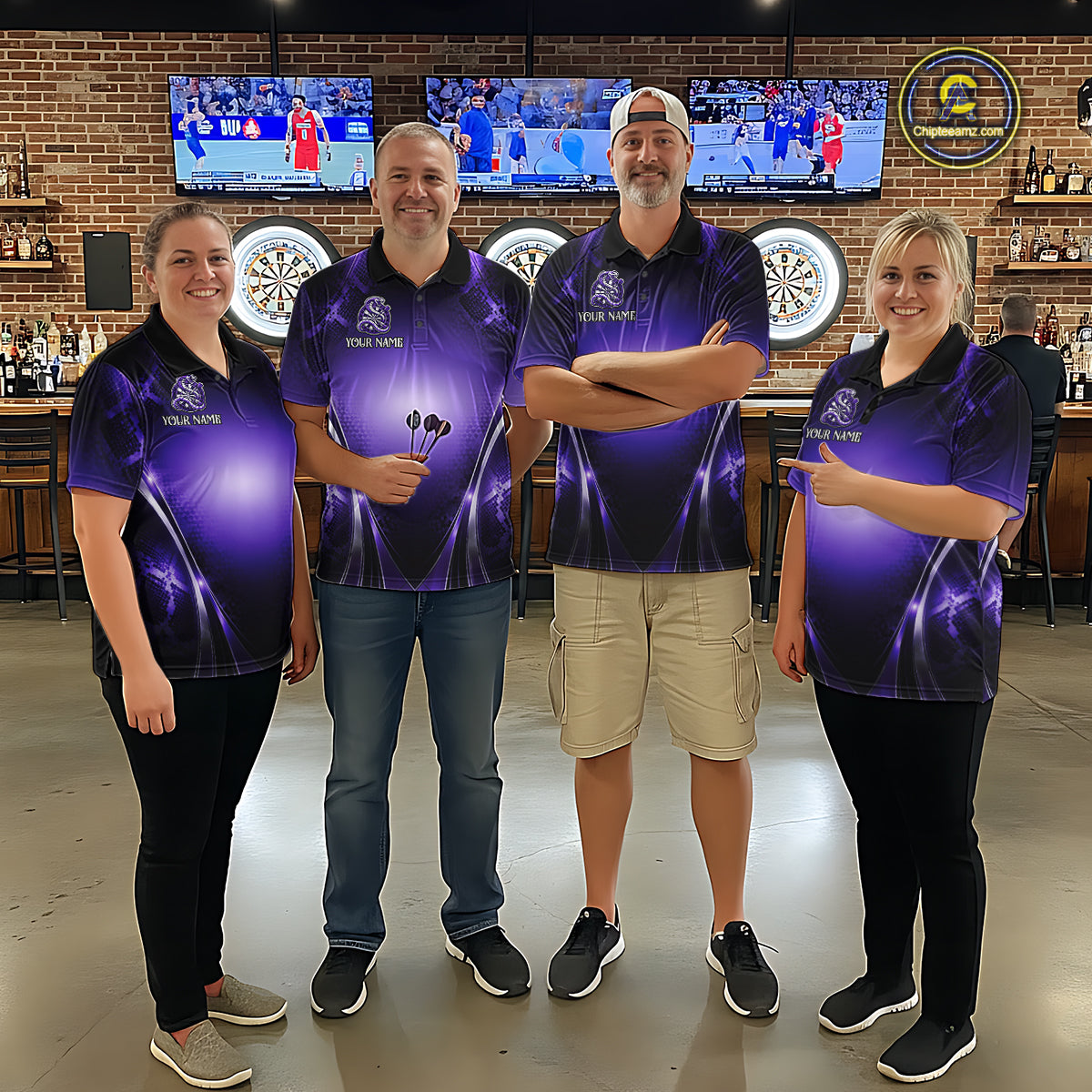 Custom Light Purple Cobra Darts Men Polo & 1/4-Zip Dart Shirt Funny Rich Cobra Outfit Dart Jerseys NYN2902
