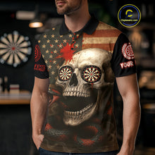 Load image into Gallery viewer, Custom Horror Cobra Skull Dartboard Dart Polo Shirt For Men Patriotic Dart Team Jersey NYN1500