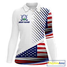 Load image into Gallery viewer, Patriotic Women Golf Shirts Golf Clothing Custom American Flag Polo Shirt, Gifts For The Golfer NYN2932