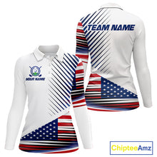 Load image into Gallery viewer, Patriotic Women Golf Shirts Golf Clothing Custom American Flag Polo Shirt, Gifts For The Golfer NYN2932