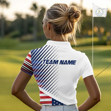 Load image into Gallery viewer, Patriotic Women Golf Shirts Golf Clothing Custom American Flag Polo Shirt, Gifts For The Golfer NYN2932