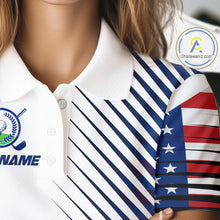Load image into Gallery viewer, Patriotic Women Golf Shirts Golf Clothing Custom American Flag Polo Shirt, Gifts For The Golfer NYN2932