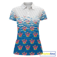Load image into Gallery viewer, Flamingo Golf Clothing Waving Summer Golf Shirt Women Custom Floral Golf Polo, Best Golf Gifts NYN2937