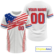 Load image into Gallery viewer, Custom USA Flag Patriotic Baseball Shirt For Men Outfits American Baseball Jerseys NYN1517