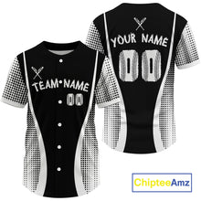 Load image into Gallery viewer, Custom Black And White Baseball Shirt For Men Baseball Tournament Shirt Jerseys NYN1519