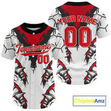 Load image into Gallery viewer, Custom Red And Grey Hexagon Baseball Shirt For Men Horror Baseball Tournament Jerseys NYN1520