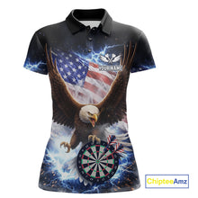 Load image into Gallery viewer, US Flag Smoke Eagle Lightning Dartboard Women Darts Shirt Personalized Patriotic Dart Polo Jerseys NYN2575