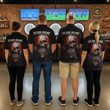 Load image into Gallery viewer, Horror Orange Splatter Grunge Skull Dartboard Dart Polo Shirts For Women Custom Dart Team Jerseys NYN2727