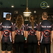 Load image into Gallery viewer, Personalized Red 8 Ball Pool Billiard Shirts For Women Custom Thunder Lightning Pool Team Attire NYN2940