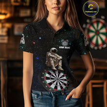 Load image into Gallery viewer, Custom Galaxy Astronaut Dartboard Funny Dart Polo Shirt For Women Outfit Dart Team Jerseys NYN1523