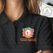 Load image into Gallery viewer, Tropical Black Golf Ball Polo Golf Shirts For Women Custom Splatter Golf Team Attire For Golfers NYN3153