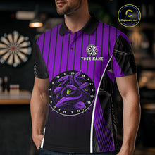 Load image into Gallery viewer, Custom Black And Purple Cobras Dartboard Dart Polo Shirt For Men Dart Team Jerseys NYN1534