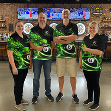 Load image into Gallery viewer, Funny Tornado Shamrock 8 Ball St Patrick's Day Women  Billiard Shirts Custom Pool Balls Billiard Attire NYN2742