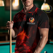Load image into Gallery viewer, Red Flames Skull Yin &amp; Yang Pool Billiard Shirt For Men Custom 8 Ball &amp; 9 Ball Billiard Team Attire NYN2744
