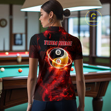 Load image into Gallery viewer, Red Flames Skull Yin &amp; Yang Pool Billiard Shirt For Women Custom 8 Ball &amp; 9 Ball Billiard Team Attire NYN2744