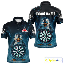 Load image into Gallery viewer, Custom Funny Penguin Icy Dartboard Dart Polo Shirt For Men Outfits Dart Jerseys NYN1544